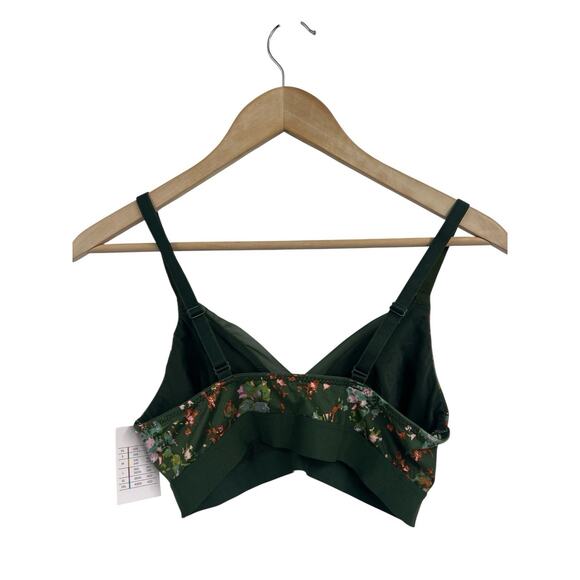 Auden Green Floral Bralette Medium NWT - Picture 2 of 4